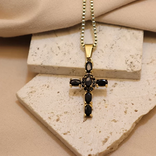 Cross Zirconia Pendant Necklace xl 00009 (2)