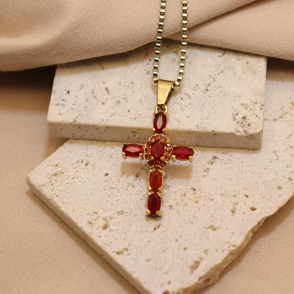 Cross Zirconia Pendant Necklace xl 00009 (3)