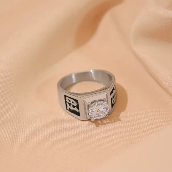 Stainless steel zircon ring