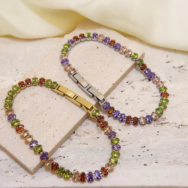 CZ Tennis Bracelet colorful