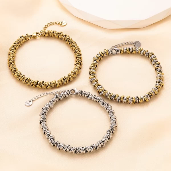 Gold and Silver Beaded Bracelet 1