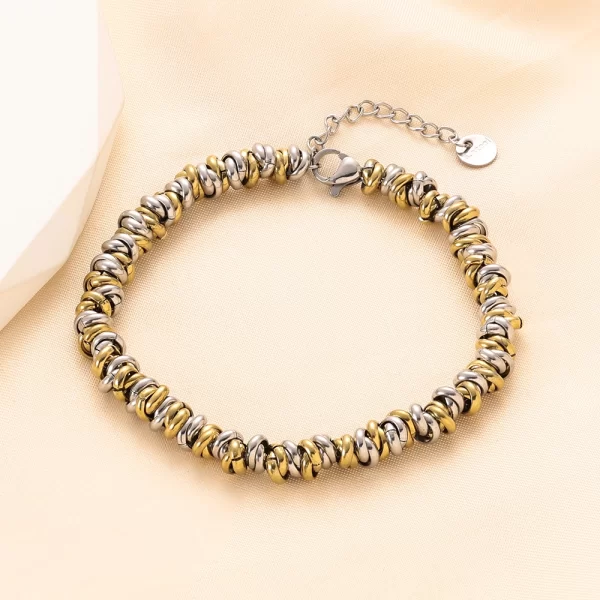 Gold and Silver Beaded Bracelet