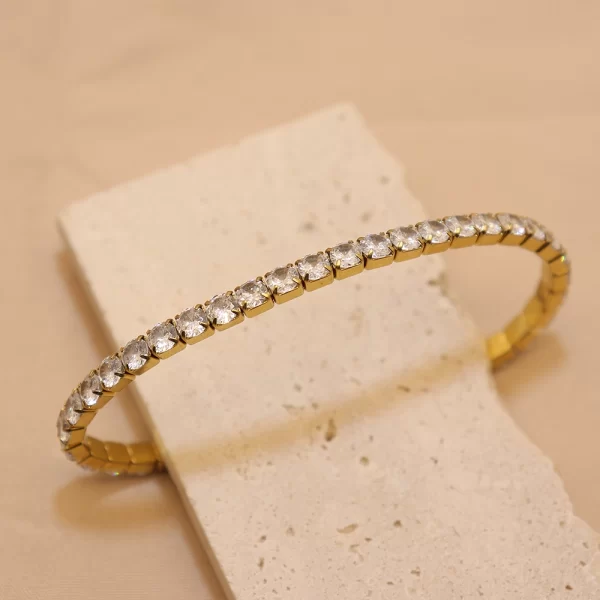 Stylish Stainless Steel Tennis Bracelets gold