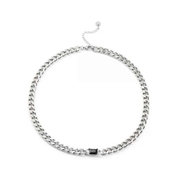 Stainless Steel Chain Zirconia Necklace and Bracelet Collection (3)