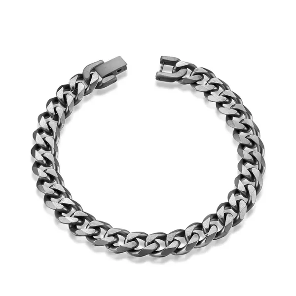 Stainless steel Cuban bracelet six sides polished high quality