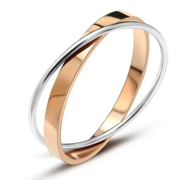 Two tone cross bracelet bangle