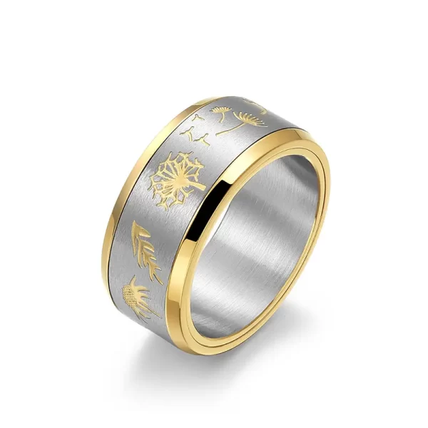 Two tone rotating stainless steel ring